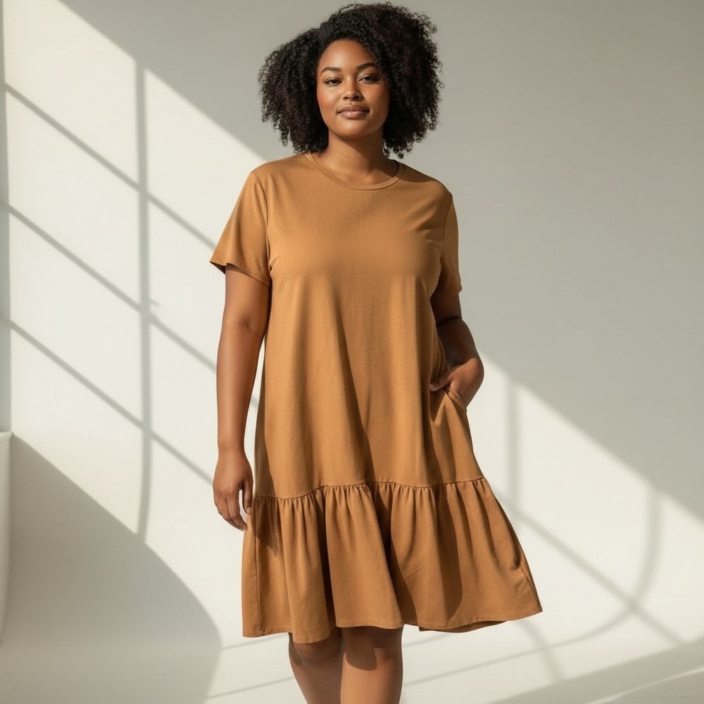 Lulu's Tan Midi Dress